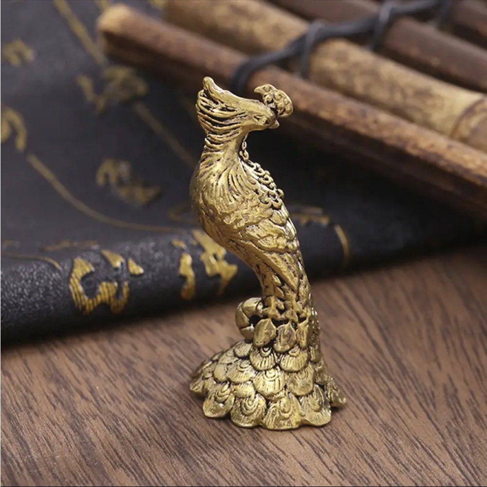 Ornate brass peacock - Picture 4 of 5
